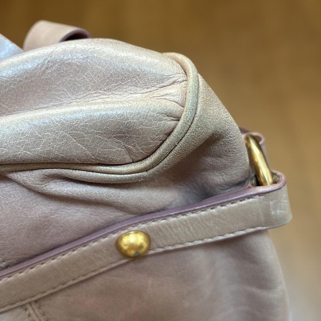 MIU MIU ミュウミュウ　2wayバッグ サイドリボン　くすみピンク