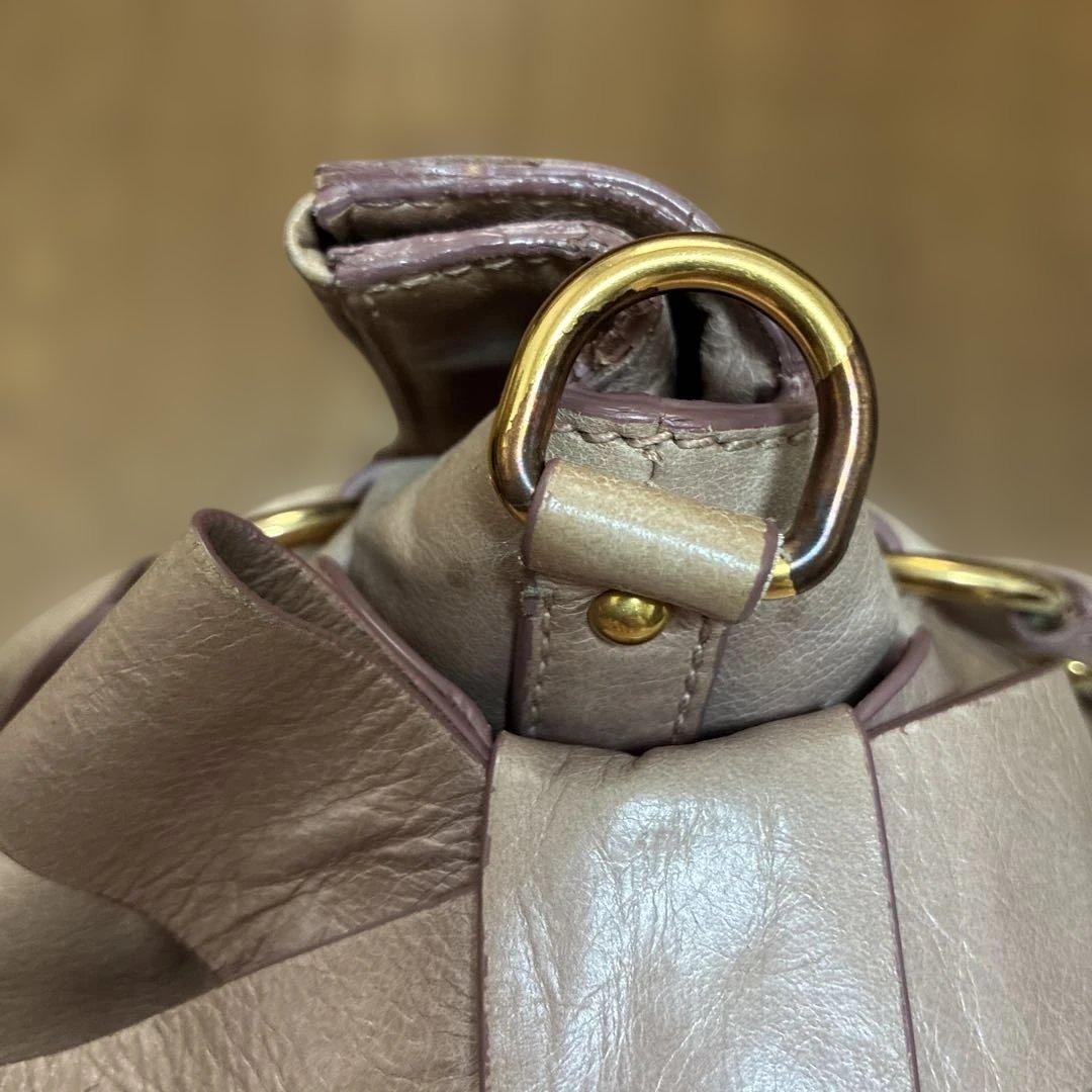 MIU MIU ミュウミュウ　2wayバッグ サイドリボン　くすみピンク