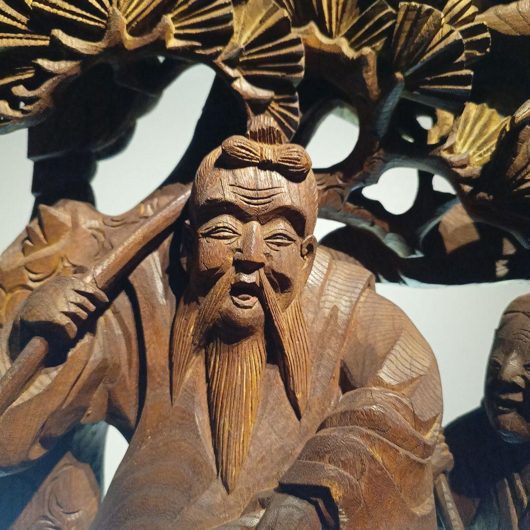 木彫り　縁起物　たかさご　彫刻　だんじり　寺院　仏閣　仏像　骨董品　アンティーク