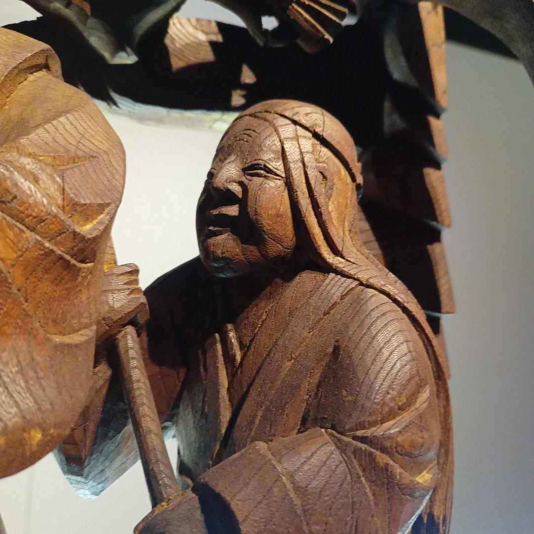 木彫り　縁起物　たかさご　彫刻　だんじり　寺院　仏閣　仏像　骨董品　アンティーク