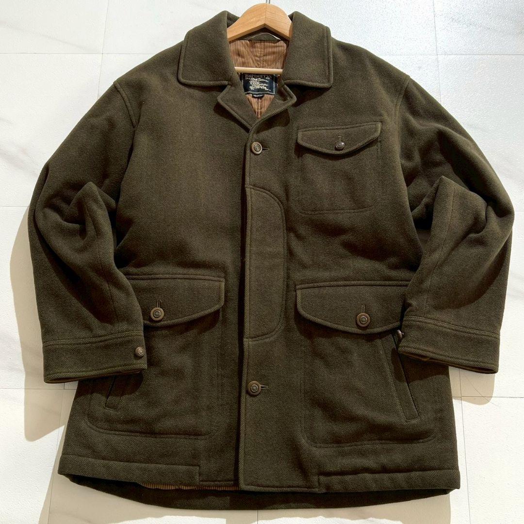 BURBERRYS old WOOL JACKET ロゴボタン オリーブ M