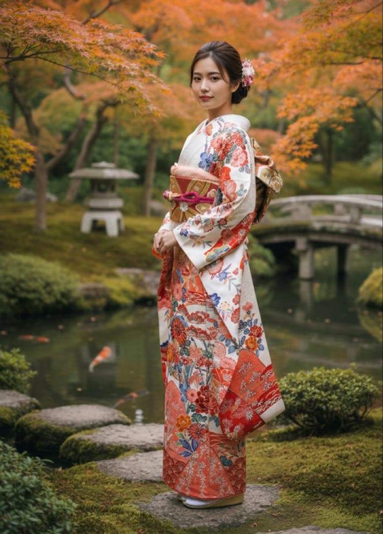 大特価SALE中★振袖セット【7点】可愛い白色振袖★成人式★披露宴等