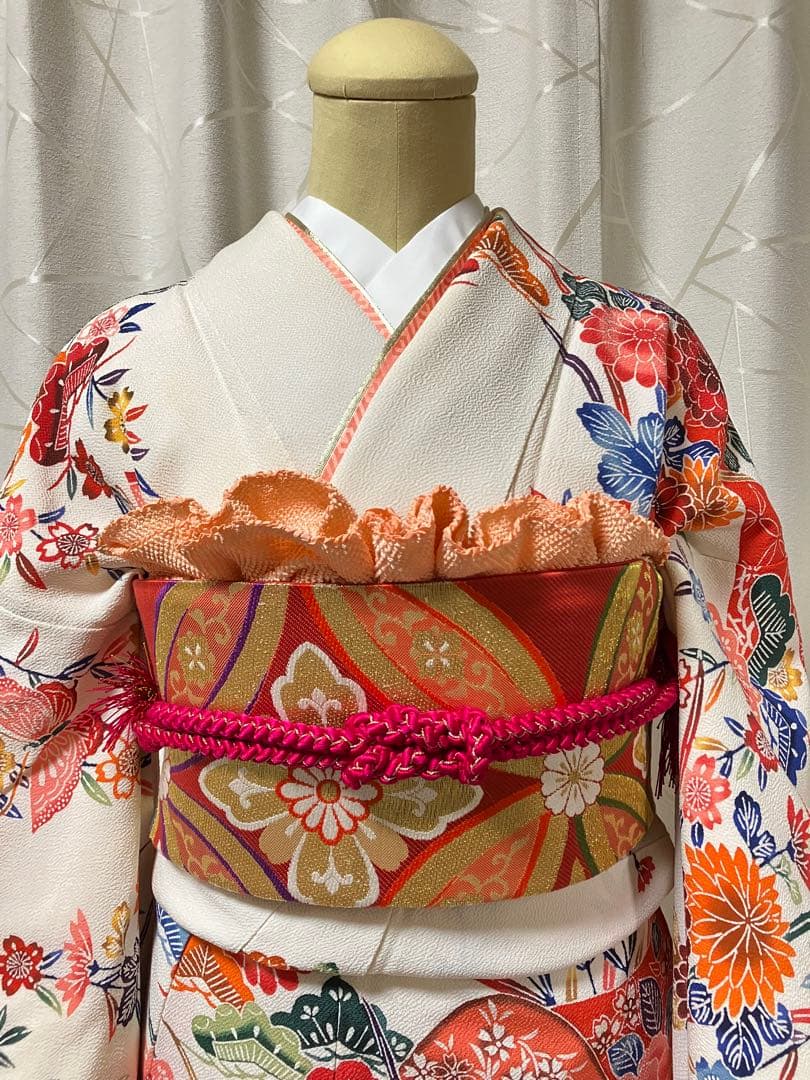 大特価SALE中★振袖セット【7点】可愛い白色振袖★成人式★披露宴等