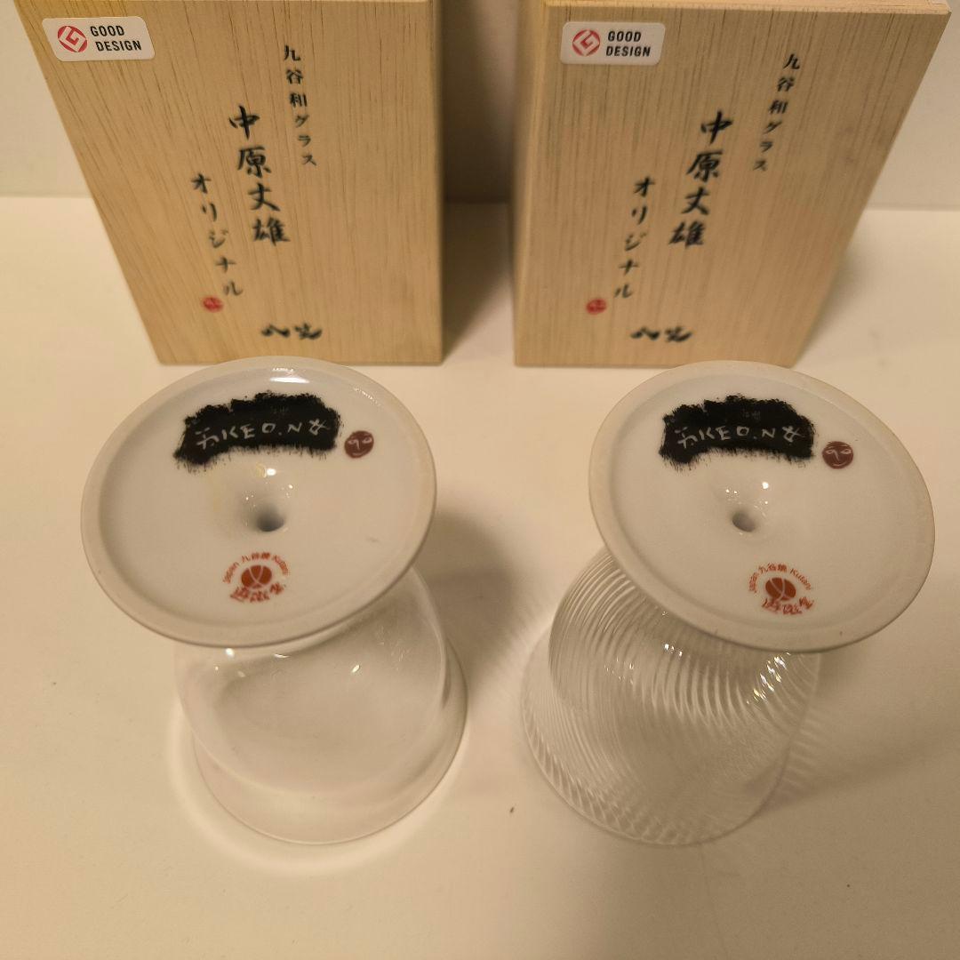 29,160円　九谷焼　中原史雄　ワイングラス(１脚　右側)