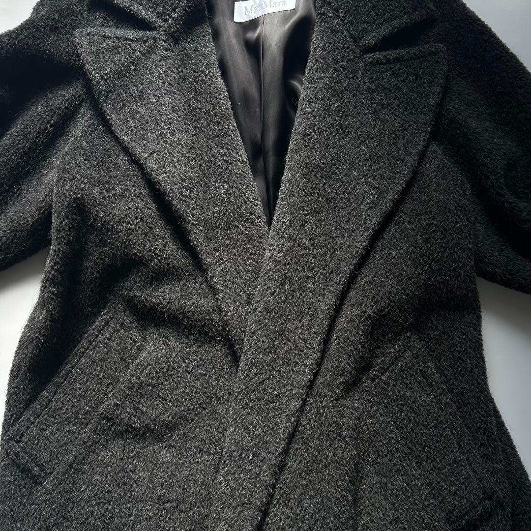 マックスマーラ　白タグ　アルパカ　シャギーコート　ボア　ロングコート