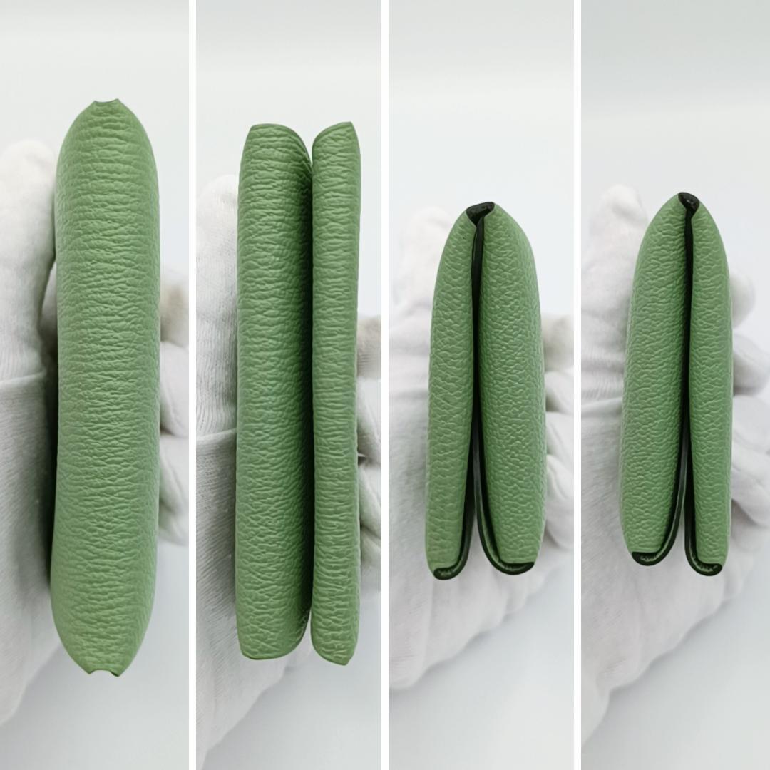 極美品　HERMES カルヴィデュオ ケース W刻印 シェーブル　グリーン