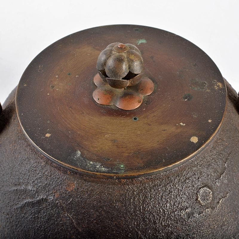 煎茶道具　三越製　近江八景図　鉄瓶　鉄釜　M　R5420