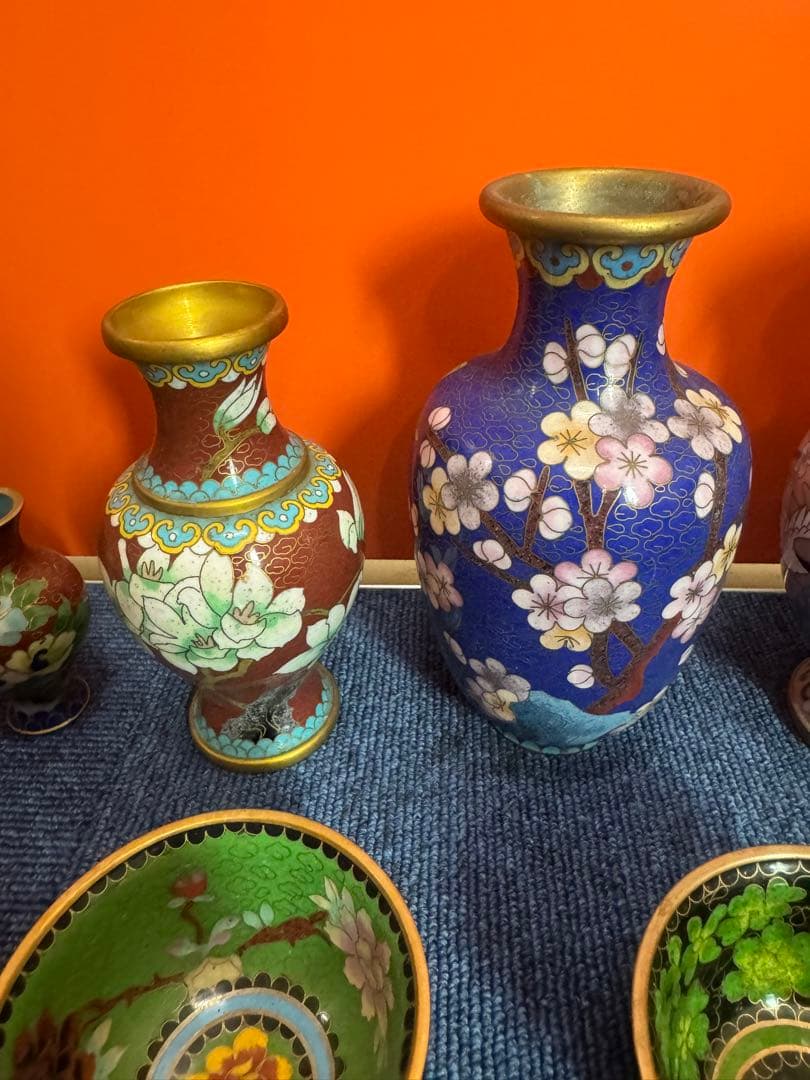 1840  七宝焼　景泰藍　まとめ売り　合計14個　時代物