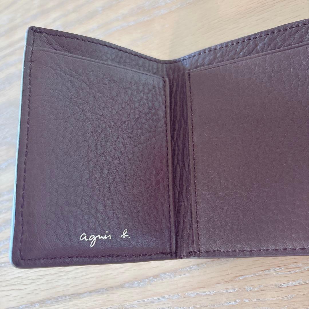 アニエスベー ミニ財布 本革 ブラウン 三つ折り財布 茶 ミニウォレット 新品