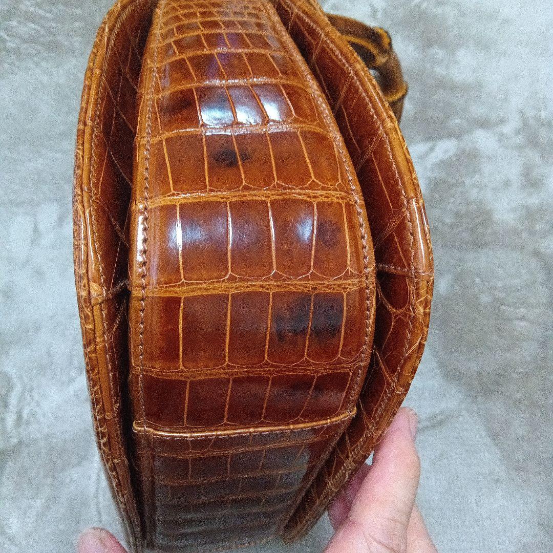 グッチバンブークロコブラウン ハンドバッグ