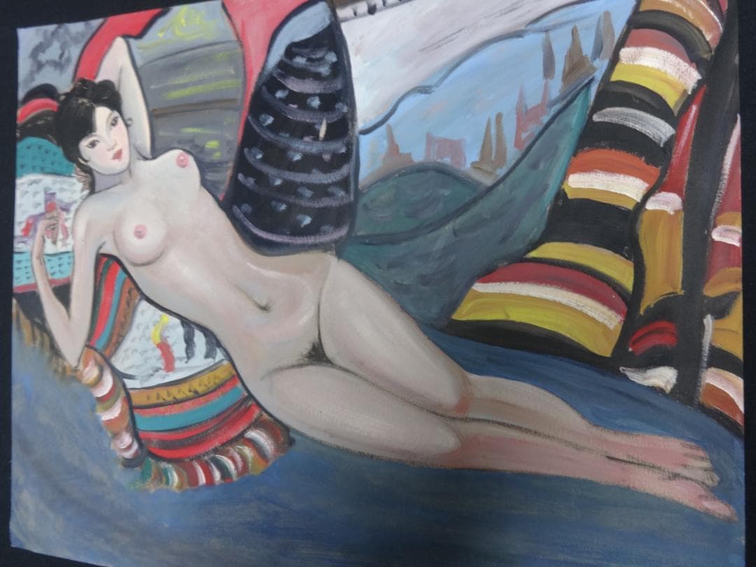 s*5様 小出楢重 横過裸婦 1930年頃 肉筆油彩画・紙本著色・美人画・洋画・