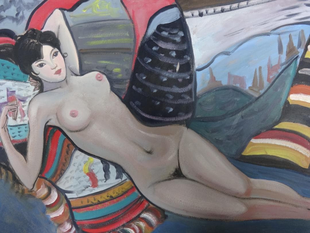 s*5様 小出楢重 横過裸婦 1930年頃 肉筆油彩画・紙本著色・美人画・洋画・