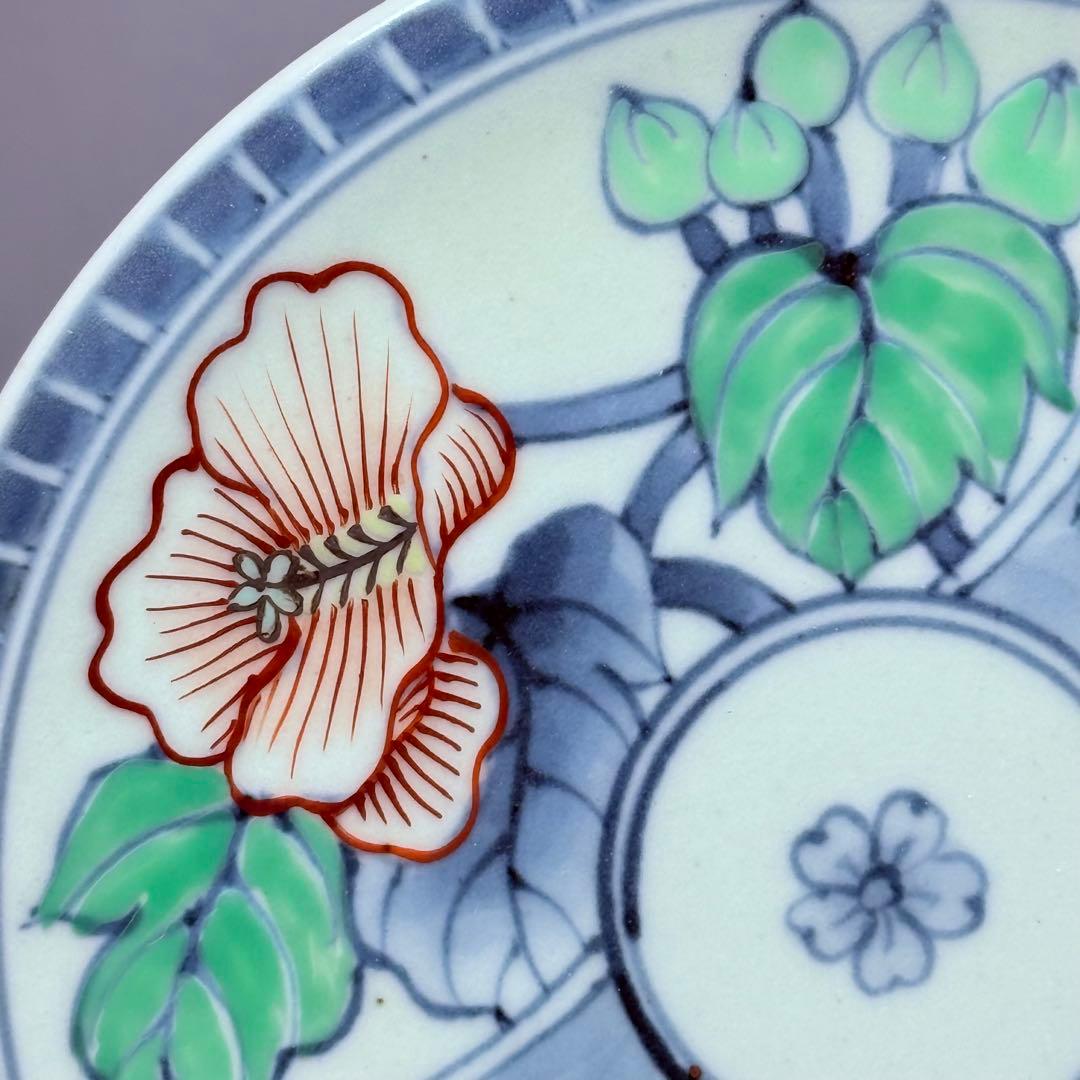 五代　佐藤走波　七十五才　染錦牡丹文カップ＆ソーサー　コレクター放出品