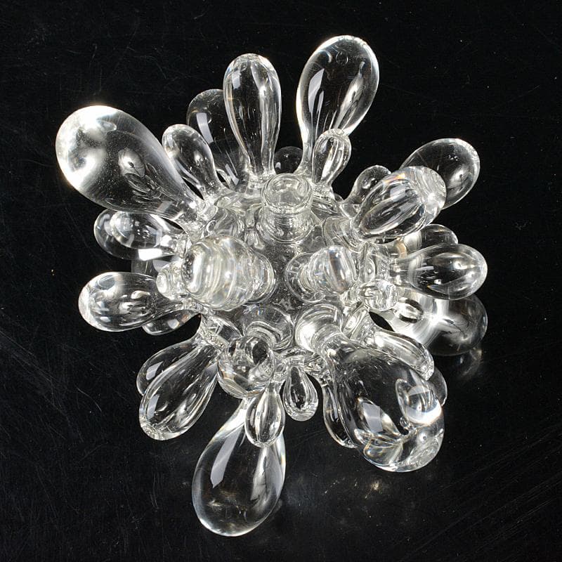 ガラス工芸　ガラス作家　間宮香織作　フラワーベース　V　R6829