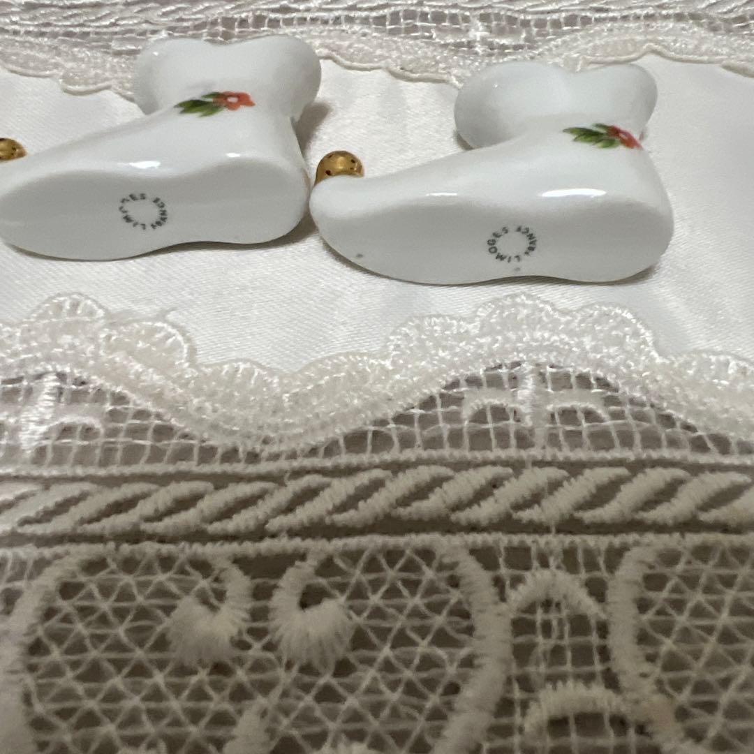 リモージュ　アンティーク　ミニチュア　ブーツ