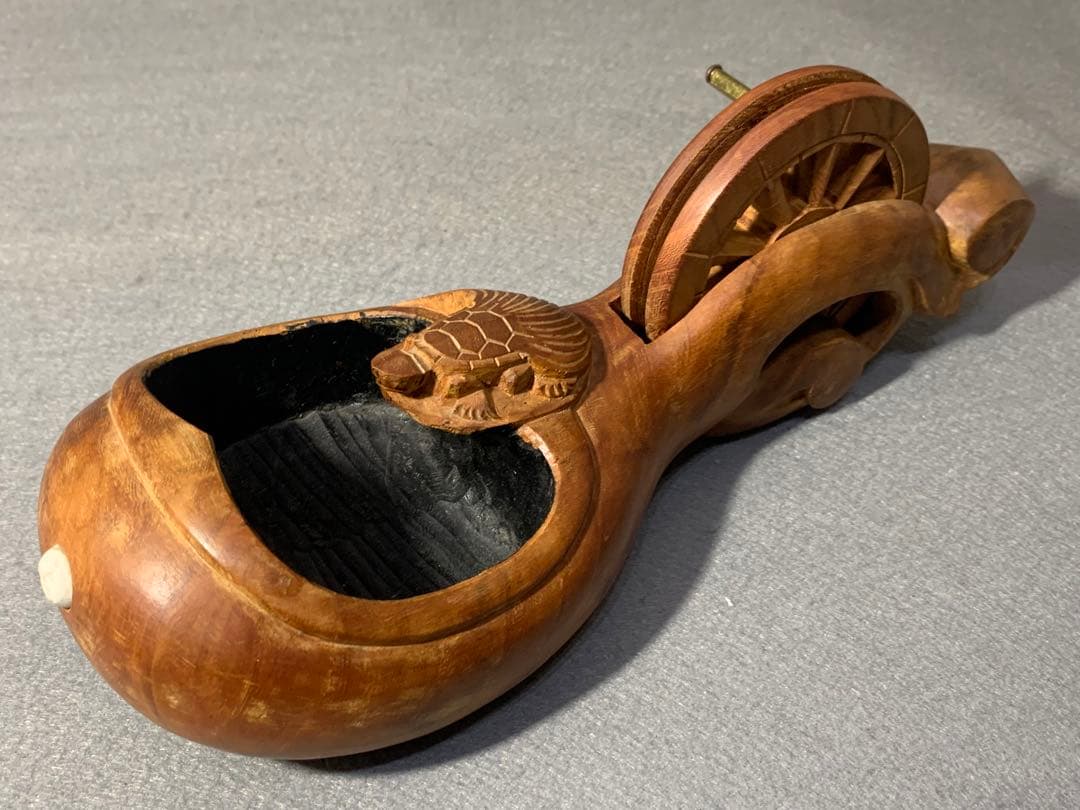 超貴重品 手作り アンチークコレクション 木製墨壺　255mm