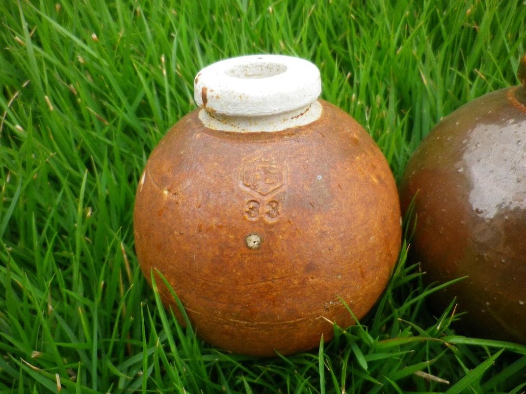 旧海軍　一輪挿し　陶器　信楽焼　3個セット