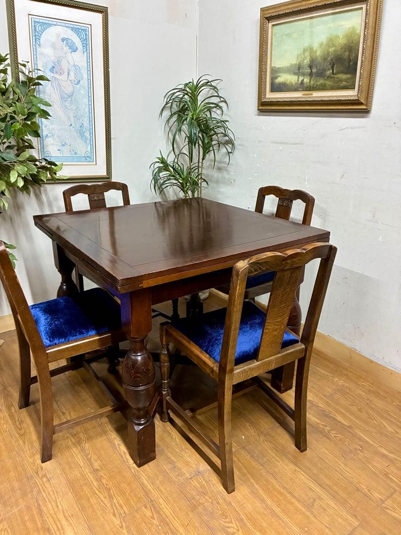 枯鐵☆管402☆イギリス製☆アンティーク☆ドローリーフ☆ダイニングテーブル