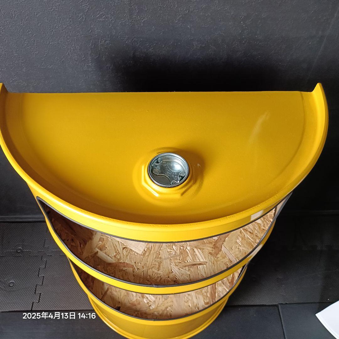 200㍑ドラム缶remakeBOX！イエロー２段