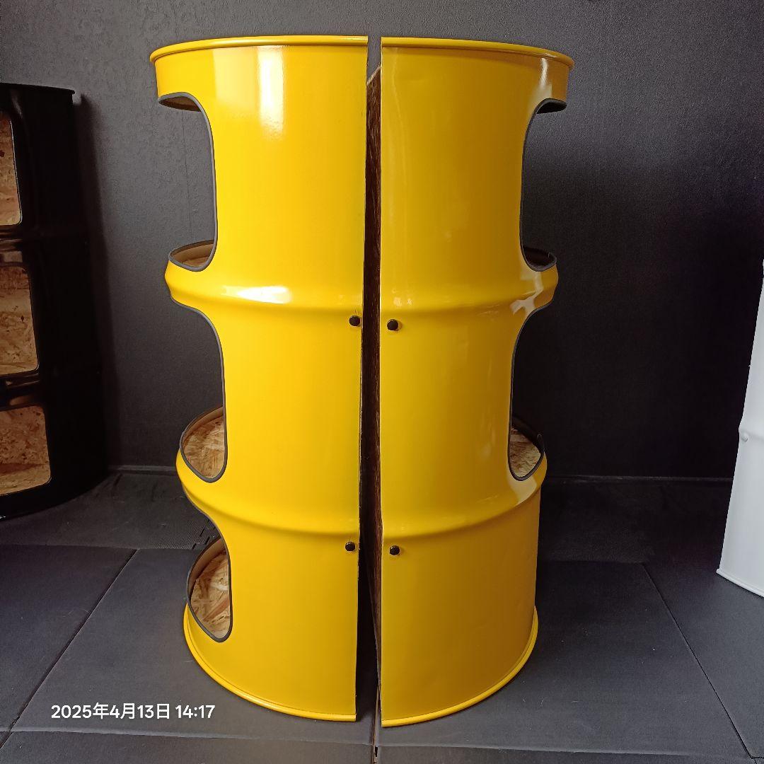 200㍑ドラム缶remakeBOX！イエロー２段