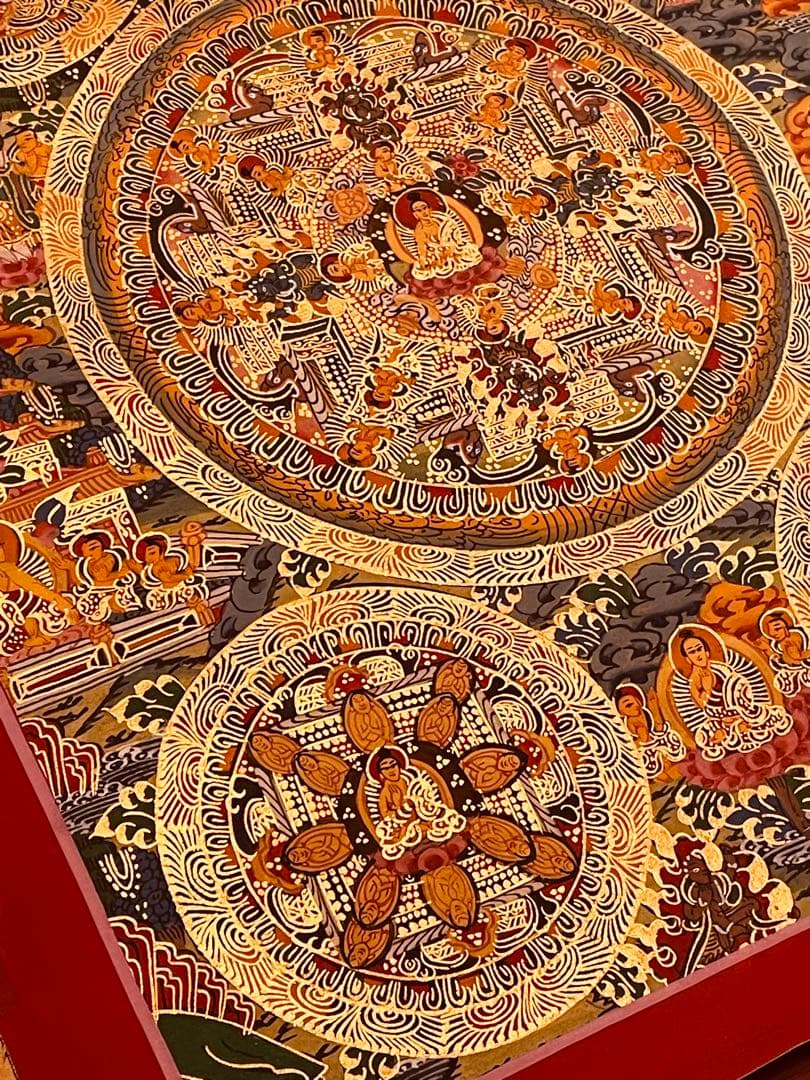 チベット密教 手描き曼荼羅（マンダラ）タンカ 新品・一点物 肉筆画 D5