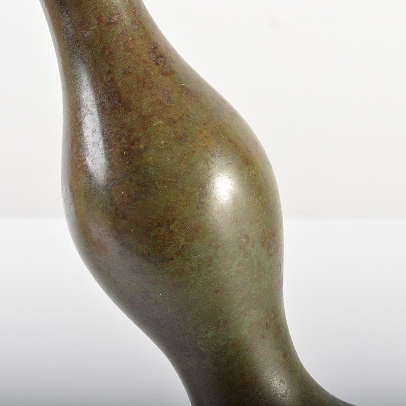 金工師　四世　一ノ瀬宗辰作　胡銅　立瓢花入　共箱　C　5605