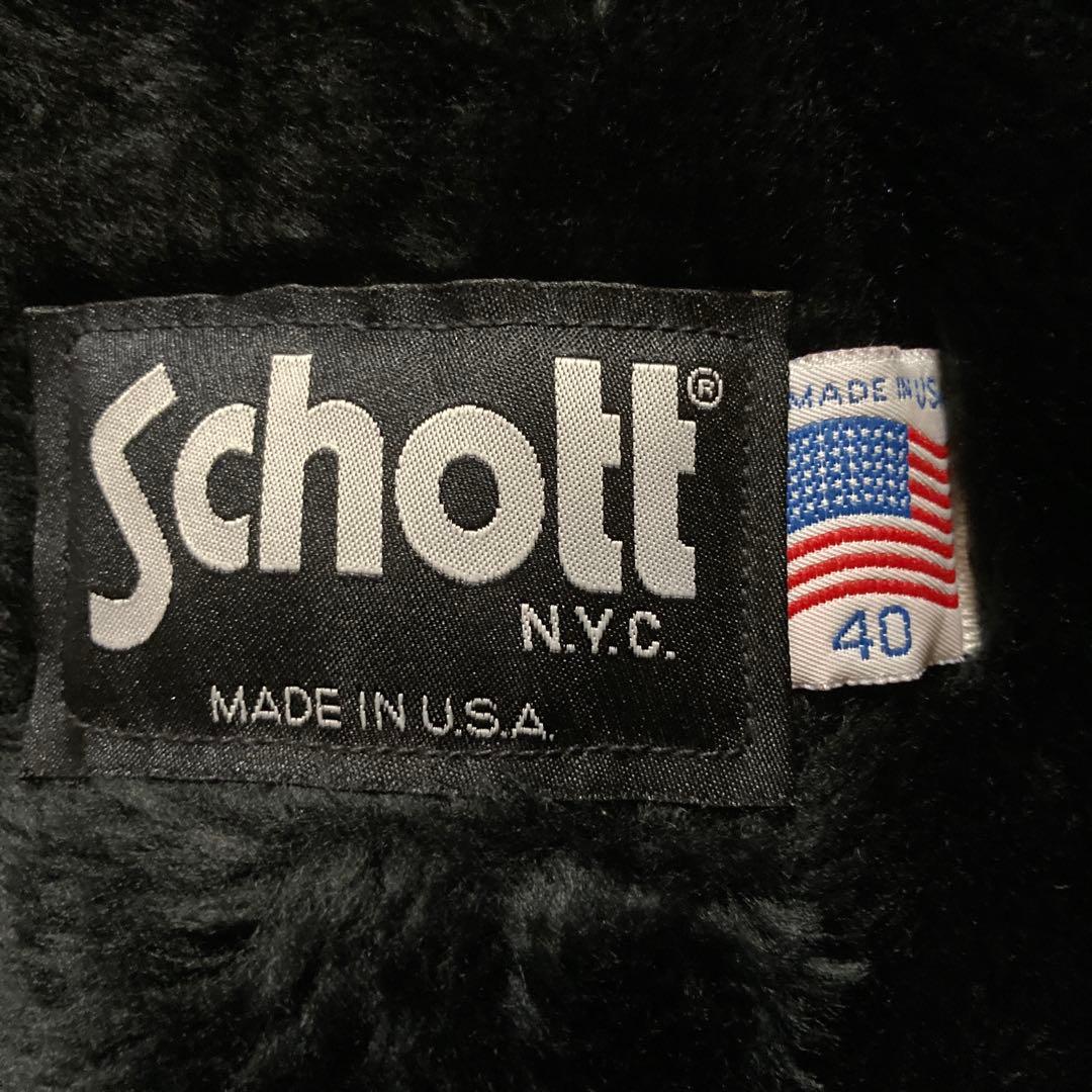 Schott 米国製641 ライナー付 ライダースジャケット ブラック 40