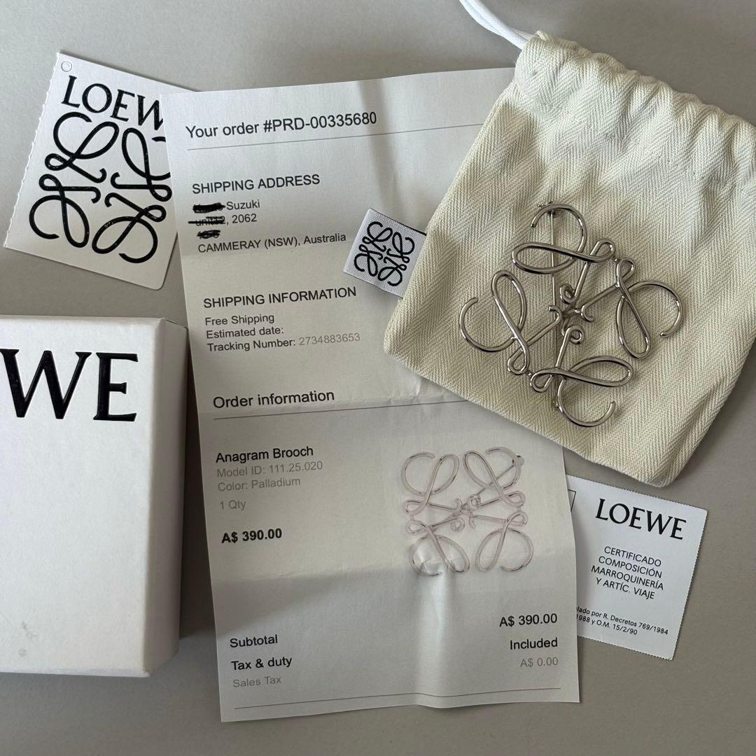 【正規品•未使用】LOEWE シルバー ロゴブローチ