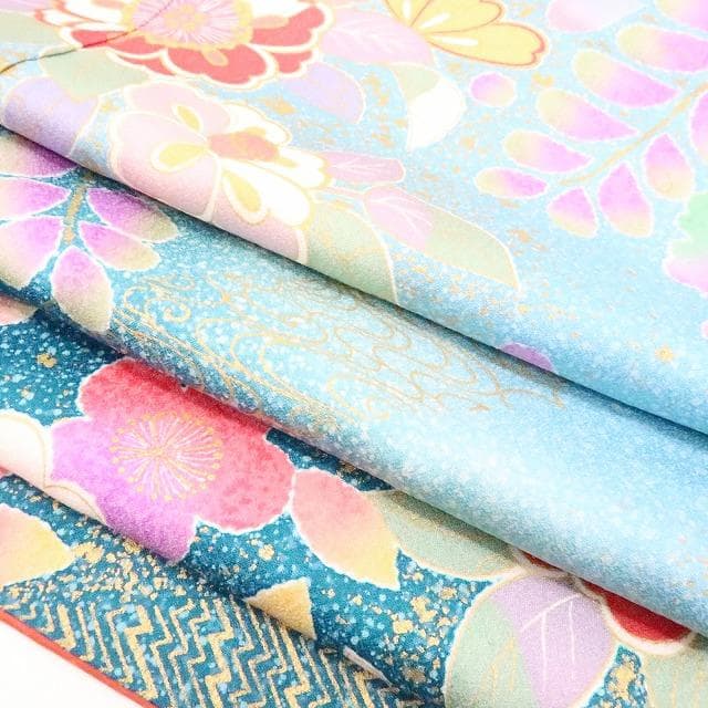 Y2762◇美品 正絹 手縫い仕立て 成人式 振袖 着物