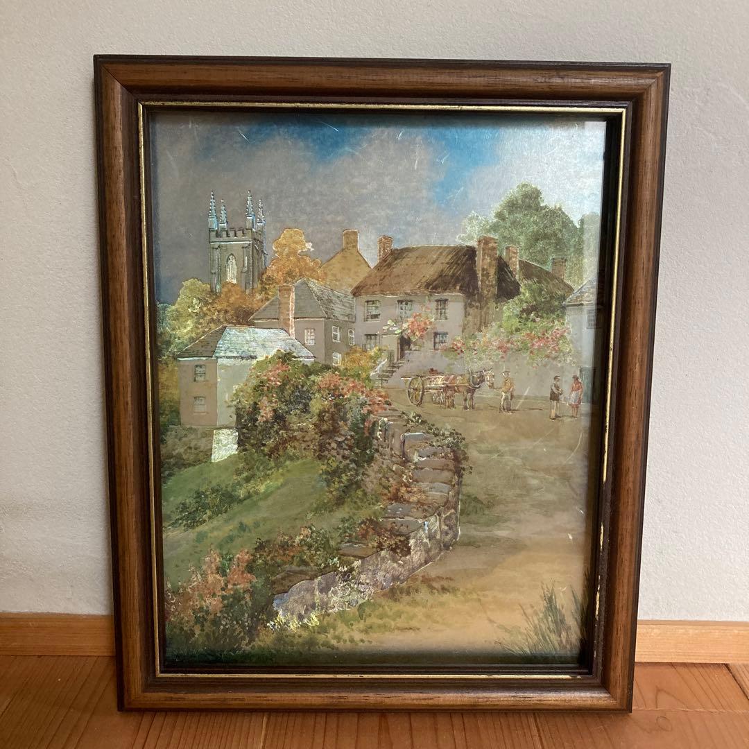 Tanko 4点おまとめ立体感のある風景画　ヴィンテージイギリスの村風景