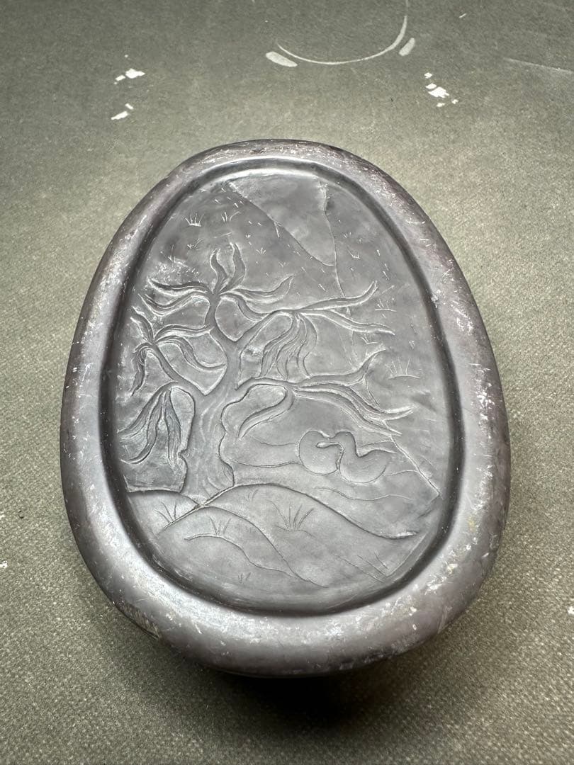 硯台　書道具　中国美術　置物　古美術品　 細密細工　骨董　アンティーク　彫刻