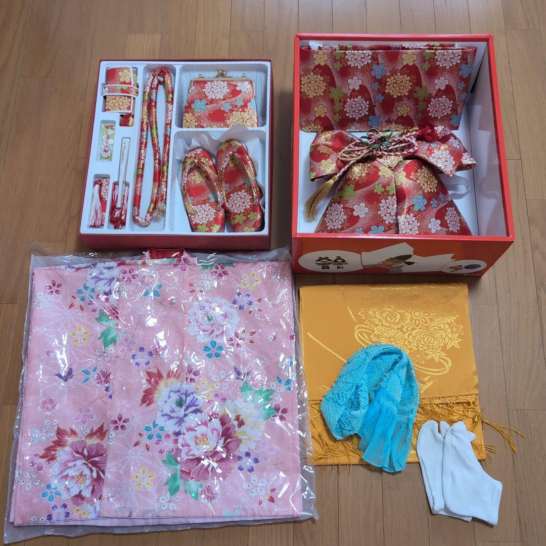 七五三 7歳 女の子 着物セット ピンク花柄