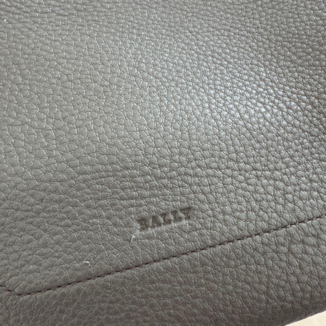 BALLY グレー レザー ショルダーバッグ