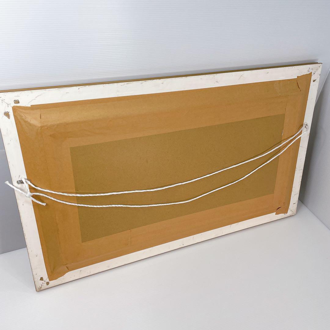 【美品】絵画　『窓から眺める丘』　フランス・ゴブラン織り使用　良質　額絵