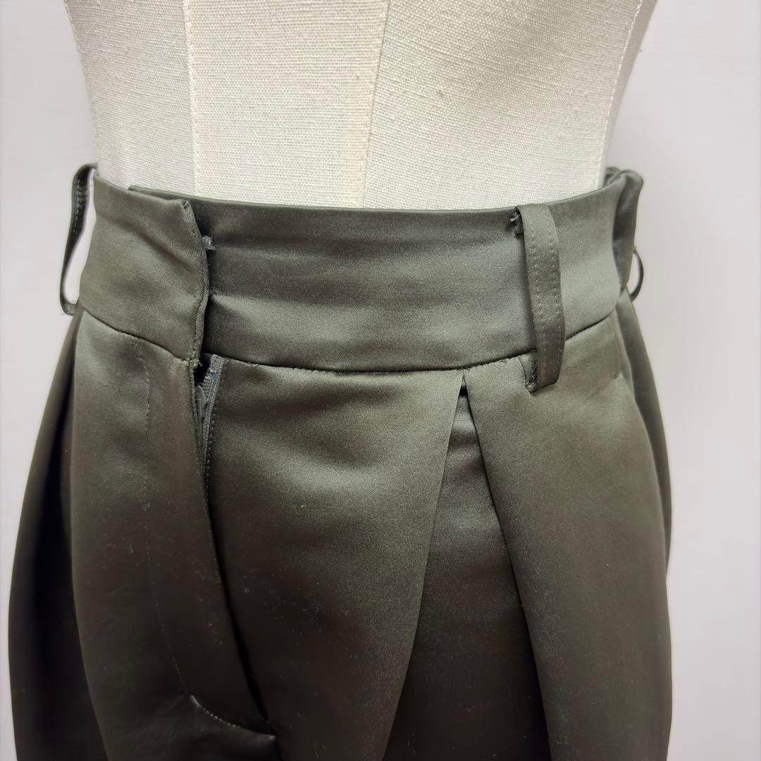Heve へイヴ サテンフレアガウチョパンツ オリーブ 36