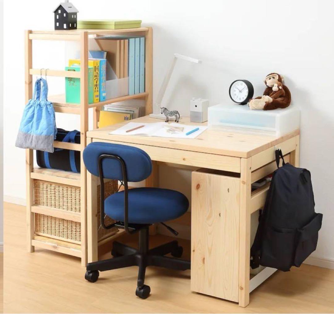 【送料込】無印良品 Muji パイン材 デスク 机 木製家具 学習机 収納