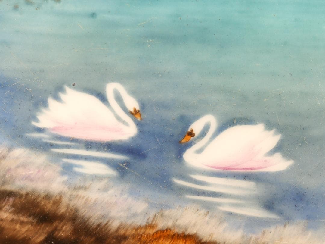 オールドノリタケ 金盛上湖畔白鳥風景 ボウル 29cm 飾り皿