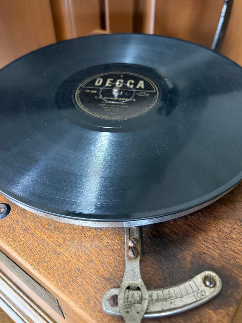 骨董品 蓄音機 木製 大型ホーン付 レコード HEART PHONE