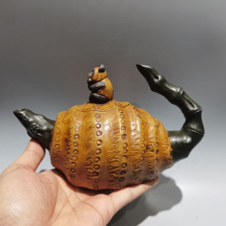 宜興 紫砂壷 パンダ竹の子壺 茶道具 煎茶道具