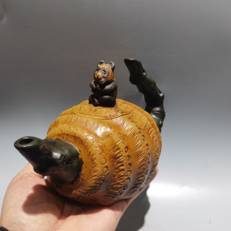 宜興 紫砂壷 パンダ竹の子壺 茶道具 煎茶道具