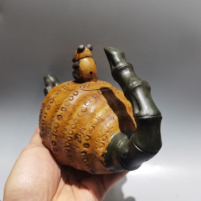 宜興 紫砂壷 パンダ竹の子壺 茶道具 煎茶道具