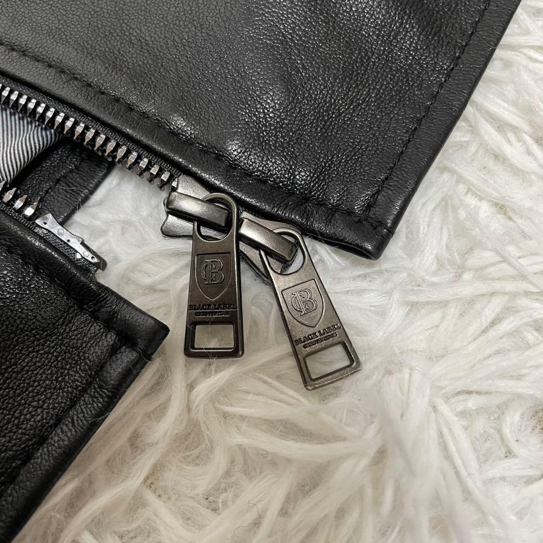 ブラックレーベルクレストブリッジ シングルライダース ジャケット 黒 LL