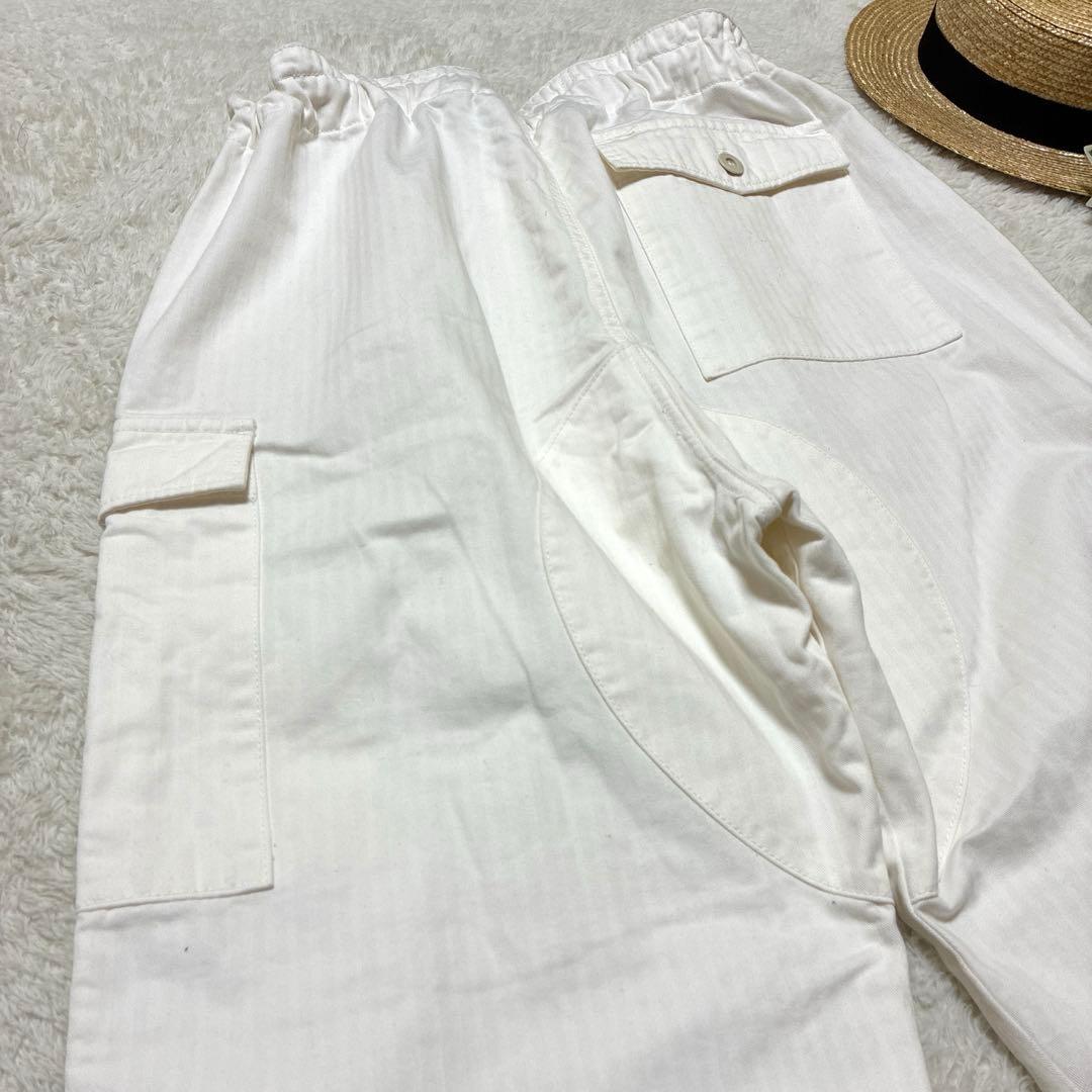 chimala チマラ　ヘリンボーン　カーゴパンツ　Mサイズ　オフホワイト