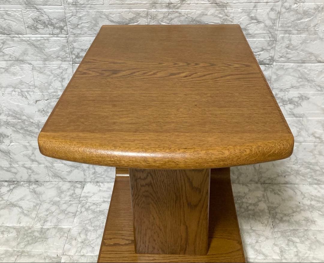 【美品】浜本工芸 サイドテーブル 飾り棚　ローテーブル　天然無垢 オーク材