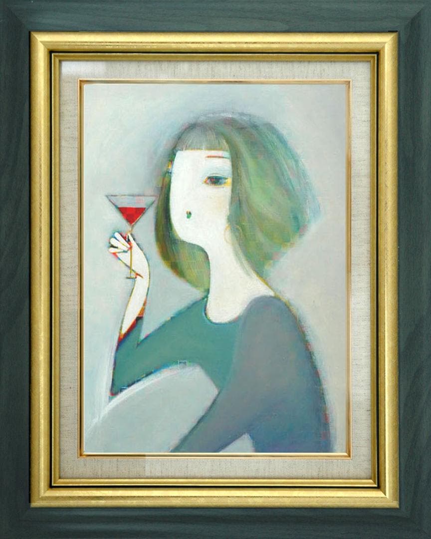 油絵 絵 絵画 インテリア 額付(白) F6-050313 人物 女性像