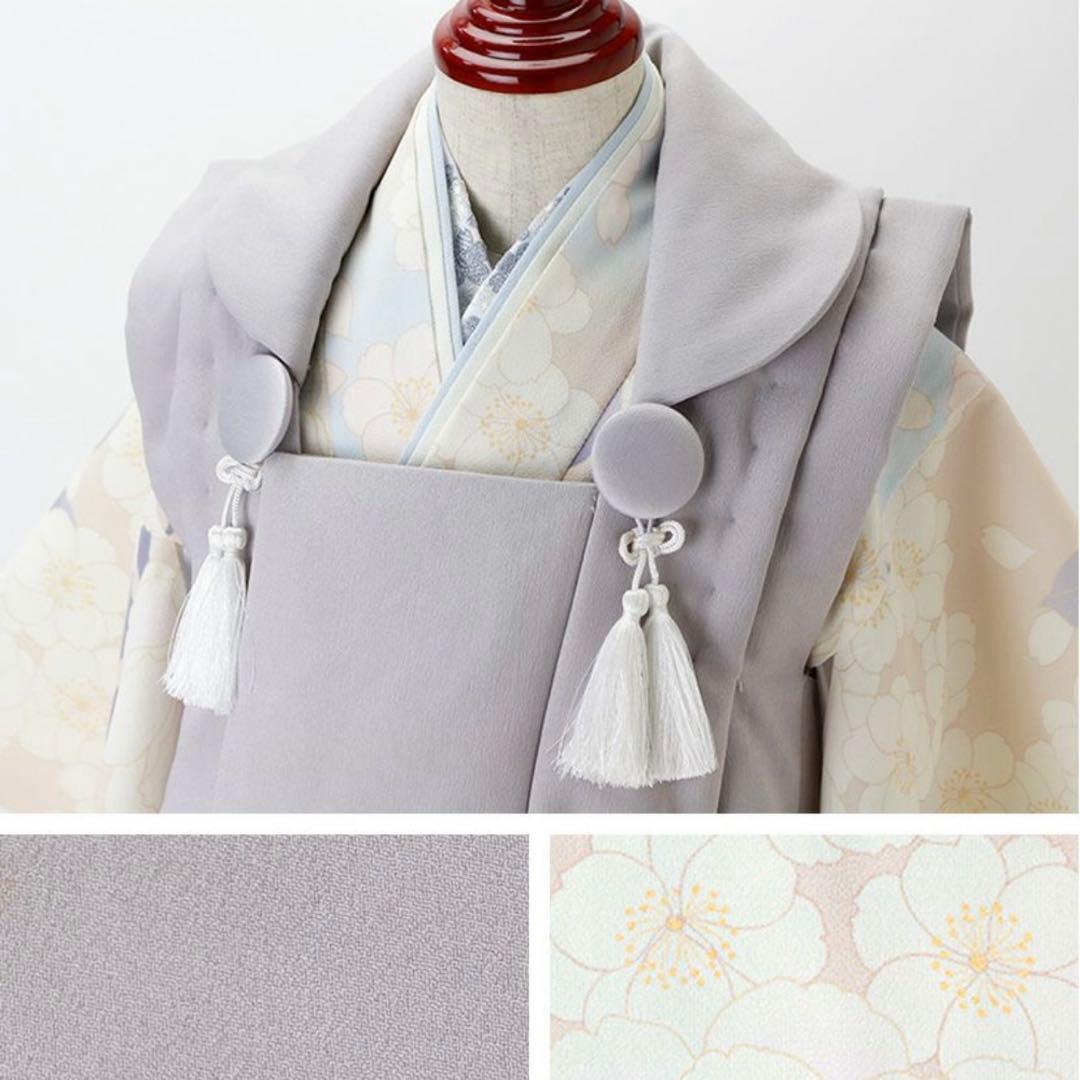 キャサリンコテージ　被布　100センチ　八重桜ベージュ×グレー　足袋・雪駄セット