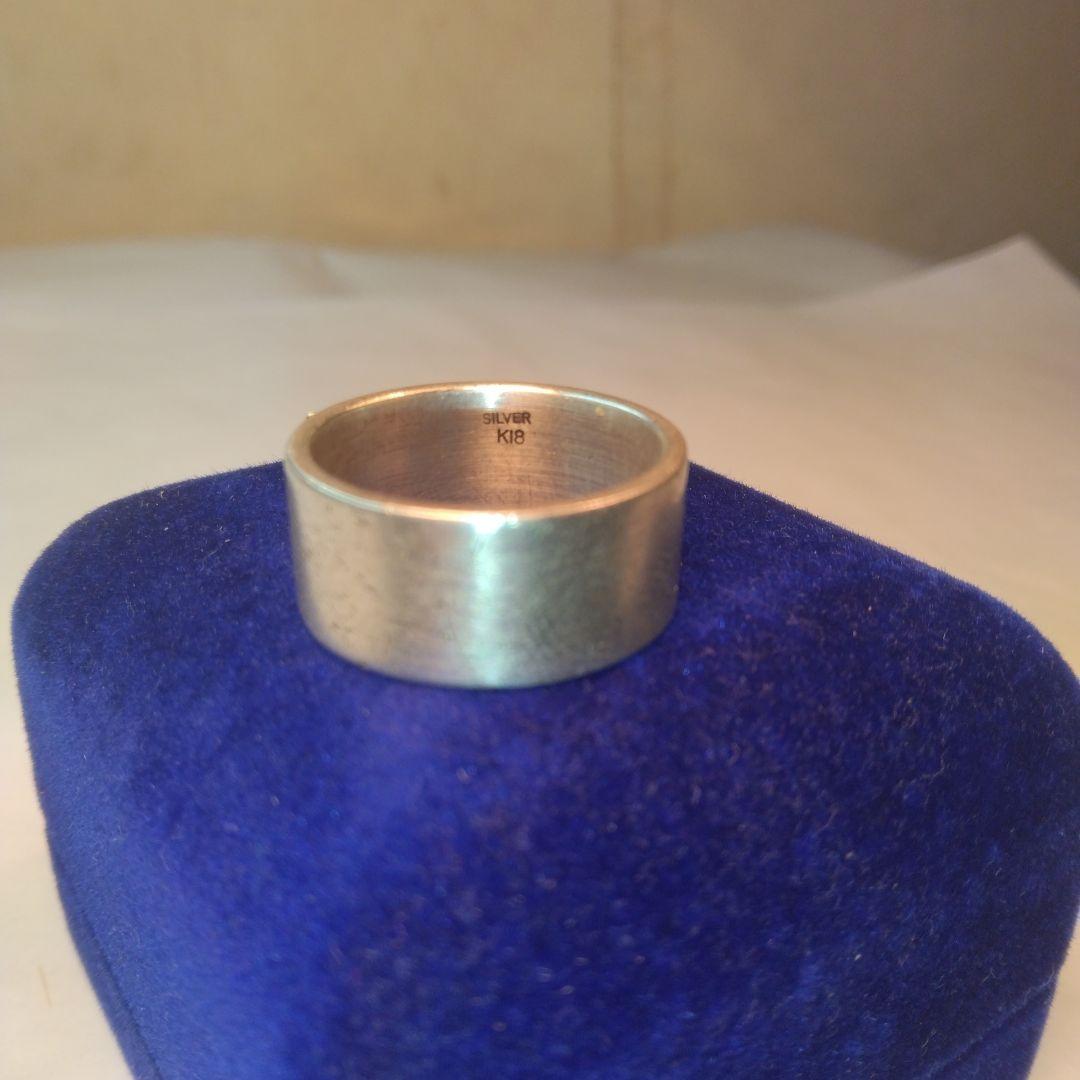 シルバー リング 葉のモチーフ　 K18刻印