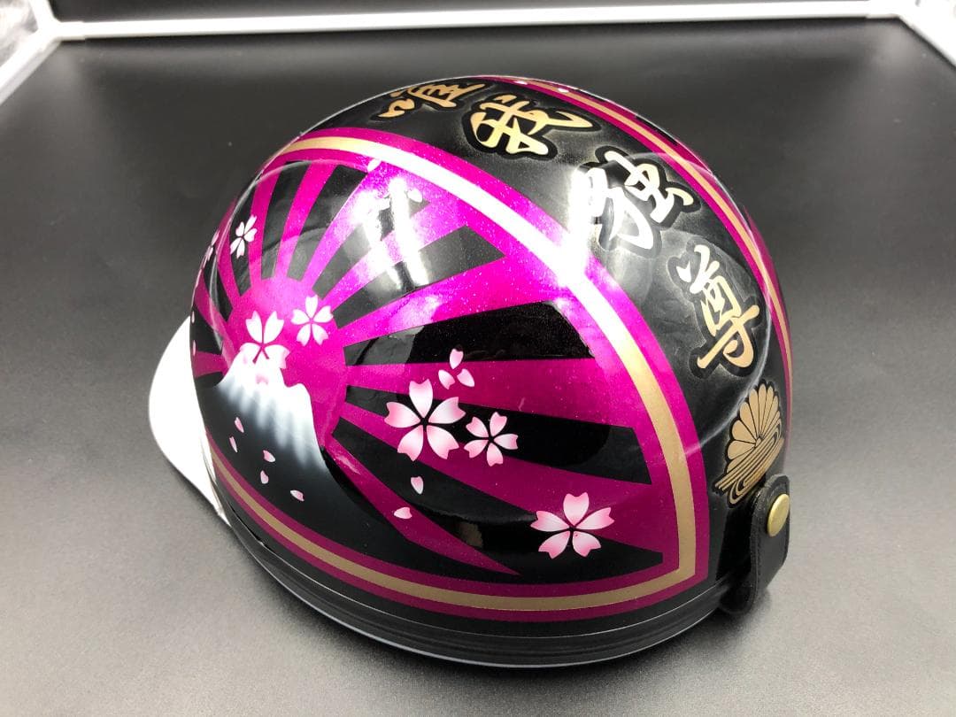 コルク半　カスタム　富士日章　三つボタン　ブラックピンクゴールド　ラメ　桜　唯我