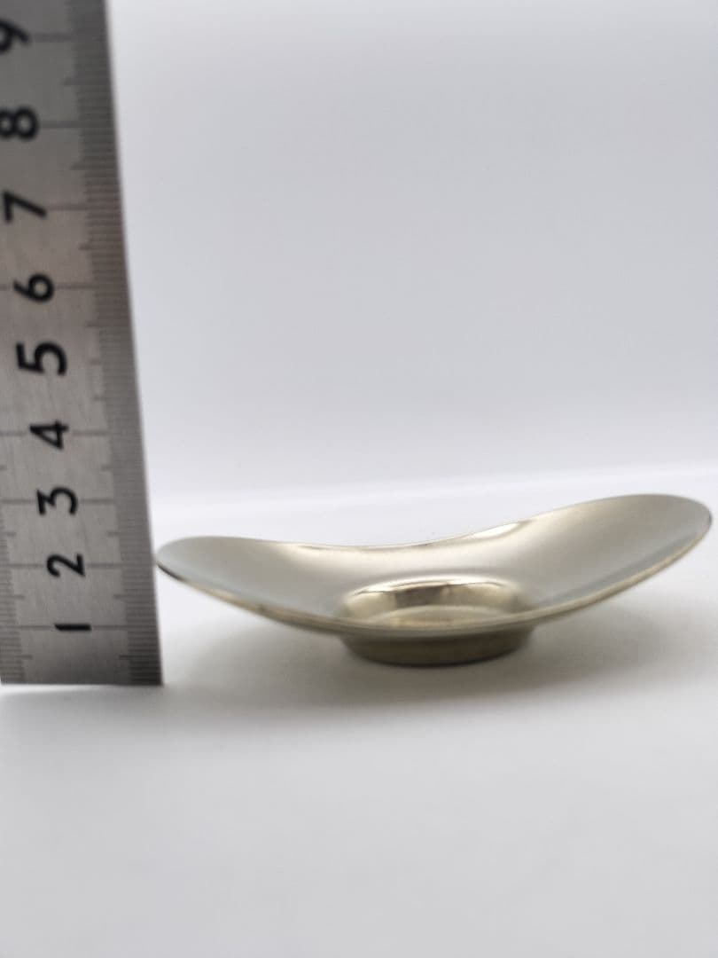 c323 煎茶 茶托 秀峰堂 ステンレス　5枚セット　 茶道具 古物