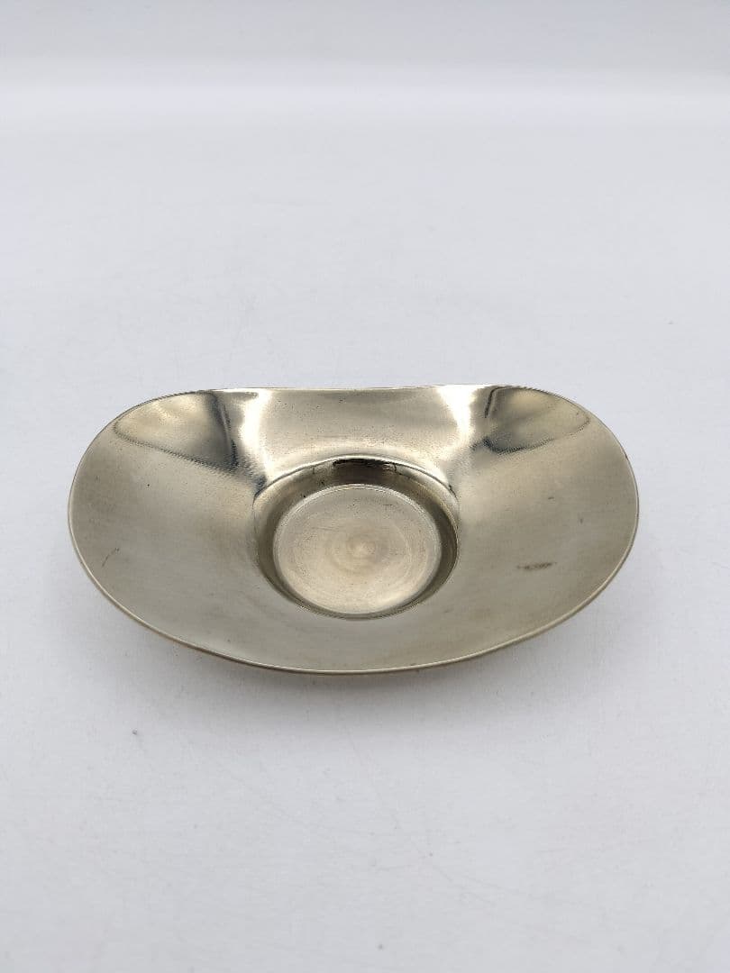 c323 煎茶 茶托 秀峰堂 ステンレス　5枚セット　 茶道具 古物